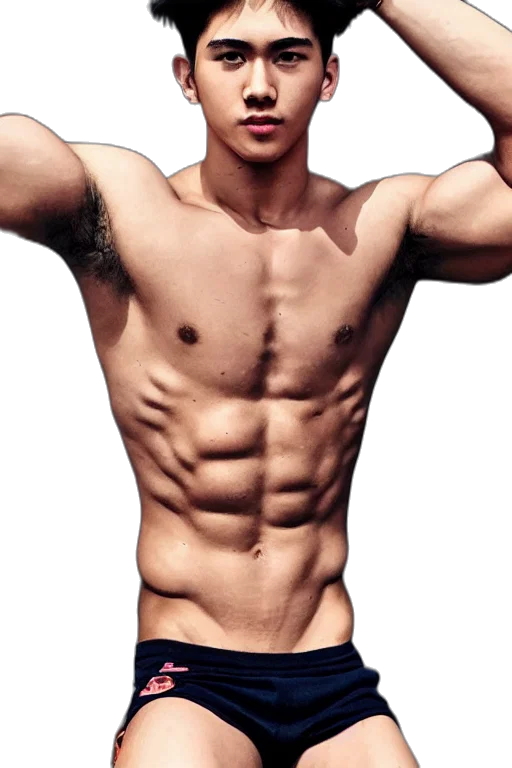 photorealistic, 3d render, hot, shirtless, years, old, man, abs transparent PNG cut-out