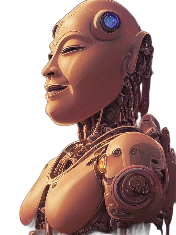 robot, jewelry, face, mask, concept art, photorealistic, cyberpunk, 3d render transparent PNG cut-out