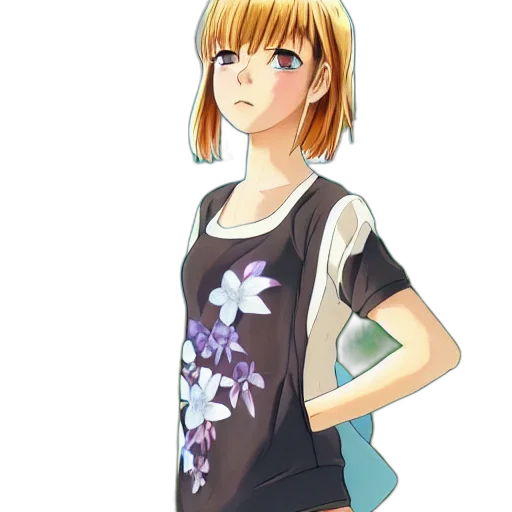 dress, staff, jacket, flower, anime, pixel art, concept art, cartoon transparent PNG cut-out
