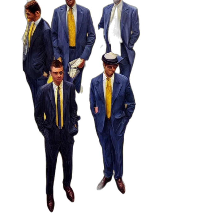 staff, jacket, hat, face transparent PNG cut-out