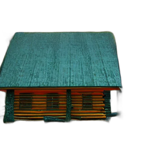 building, furniture, 3d render, photorealistic, concept art, green, log, cabin transparent PNG cut-out