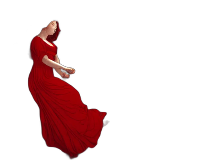 dress, jewelry, staff, 3d render transparent PNG cut-out