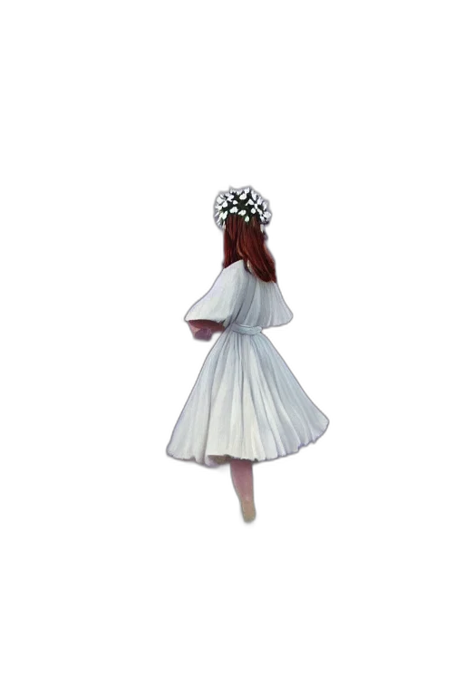 dress, crown, flower, staff, 3d render, concept art, photorealistic, pixel art transparent PNG cut-out