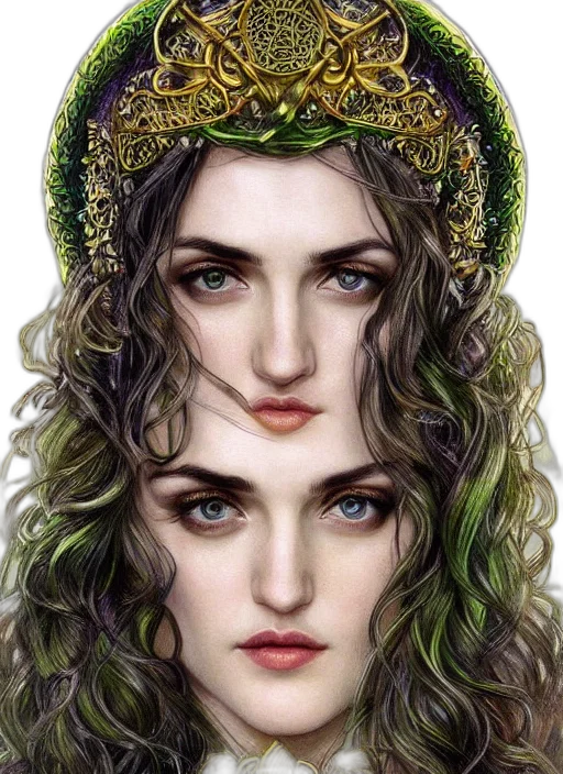 crown, face, jewelry, fantasy art transparent PNG cut-out