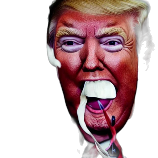 mask, face, creature, vaporwave, 3d render, close, portrait, donald transparent PNG cut-out