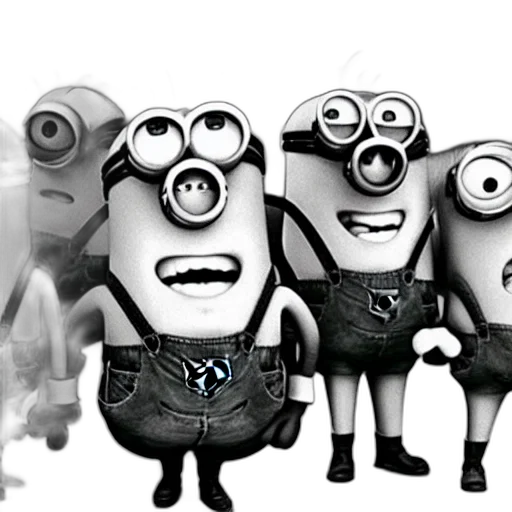 3d render, cartoon, concept art, minions transparent PNG cut-out