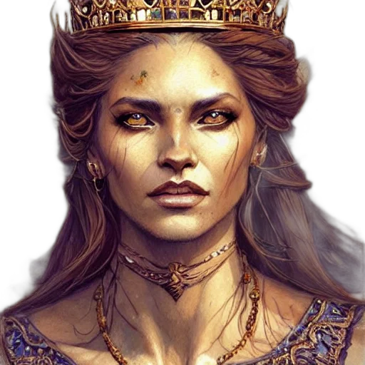crown, face, jewelry, fantasy art transparent PNG cut-out