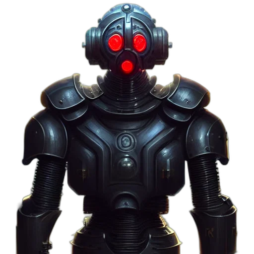 robot, staff, mask, 3d render transparent PNG cut-out