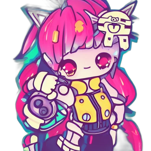 staff, weapon, robot, cyberpunk, anime, pixel art, vaporwave, monochrome transparent PNG cut-out