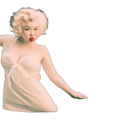 dress, 3d render, photorealistic, concept art, vaporwave, photoshoot, japanese, marilyn transparent PNG cut-out
