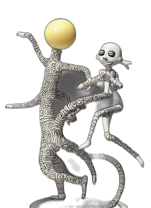 robot, jewelry, staff, creature transparent PNG cut-out