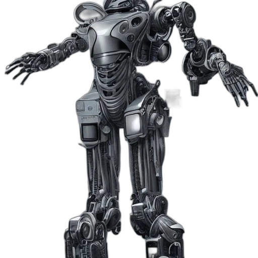 robot, weapon, concept art, 3d render transparent PNG cut-out