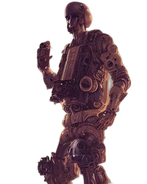 robot, staff, weapon, face transparent PNG cut-out