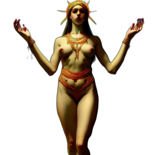 jewelry, concept art, fantasy art, 3d render, pixel art, marana, slavic, goddess transparent PNG cut-out