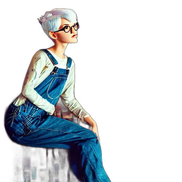 dress, jacket, concept art, watercolor, cartoon, comic book art, blue, pastel transparent PNG cut-out