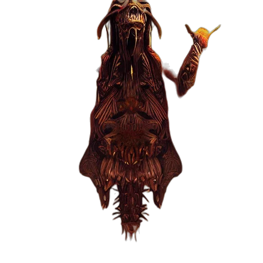 creature, staff, mask, hair transparent PNG cut-out