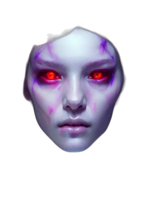 mask, face, creature, robot, concept art, fantasy art, 3d render, cyberpunk transparent PNG cut-out