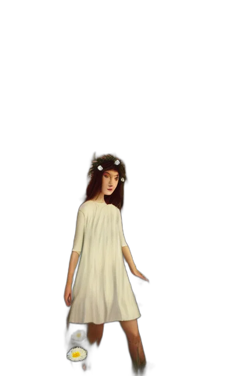 dress, staff, crown, creature, concept art, fantasy art, 3d render, photorealistic transparent PNG cut-out