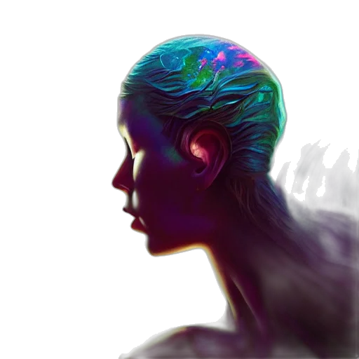 crown, face, robot, hair, concept art, cyberpunk, photorealistic, pixel art transparent PNG cut-out