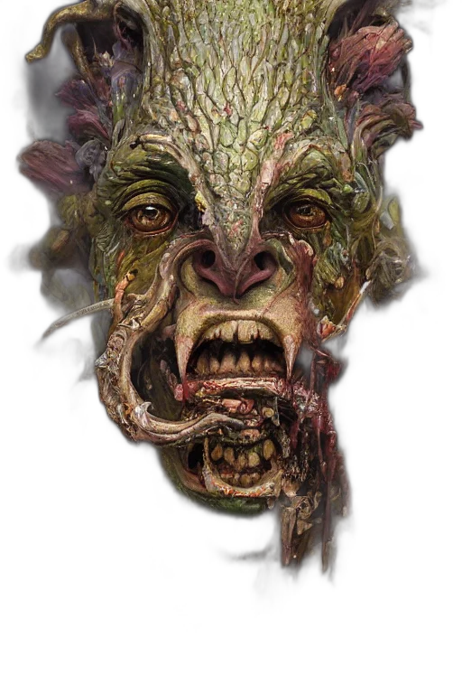 mask, face, creature, staff, concept art, photorealistic, fantasy art, 3d render transparent PNG cut-out