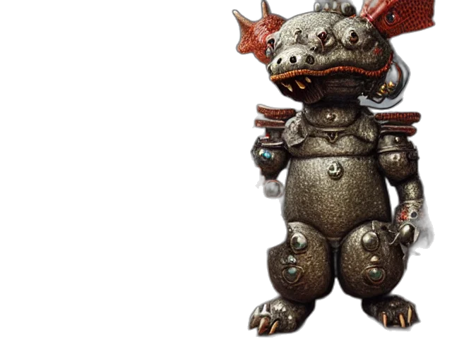 dragon, robot, creature, staff transparent PNG cut-out