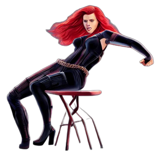 hair, furniture, concept art, comic book art, 3d render, cartoon, scarlett, johansson transparent PNG cut-out
