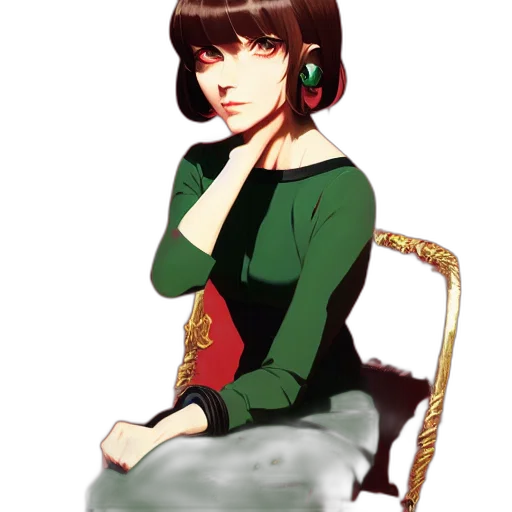 dress, face, staff, jewelry transparent PNG cut-out
