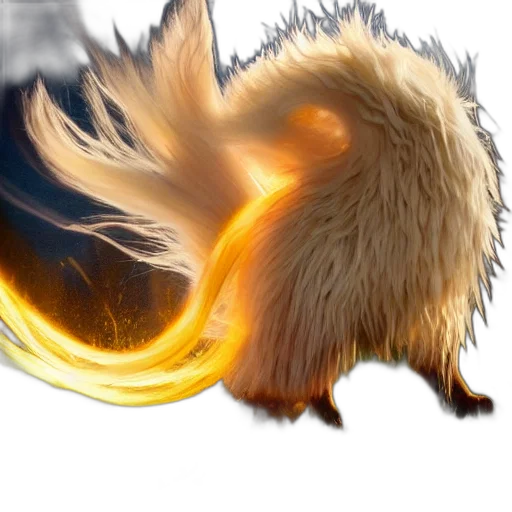 hair, dragon, animal, creature, concept art, fantasy art, 3d render, photorealistic transparent PNG cut-out
