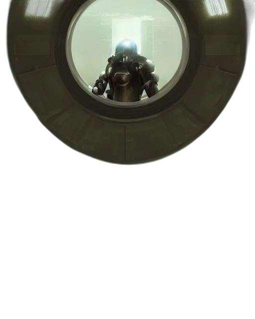 robot, mask, weapon, face, concept art, 3d render, pixel art, outer space transparent PNG cut-out