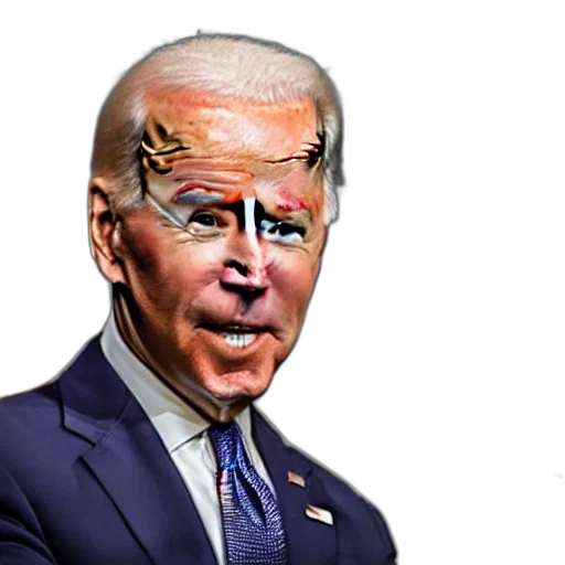 mask, face, creature, animal, vaporwave, photorealistic, joe, biden transparent PNG cut-out