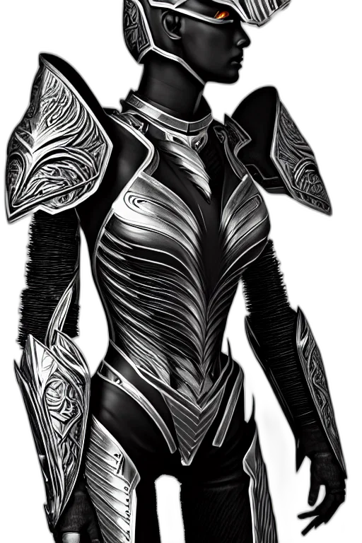 dress, mask, jewelry, robot, concept art, fantasy art, comic book art, 3d render transparent PNG cut-out
