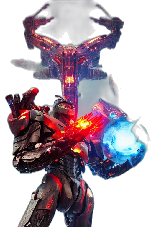 robot, weapon, sword, staff transparent PNG cut-out