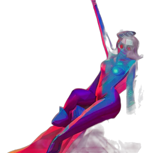 sword, staff, weapon, robot, concept art, fantasy art, vaporwave, comic book art transparent PNG cut-out