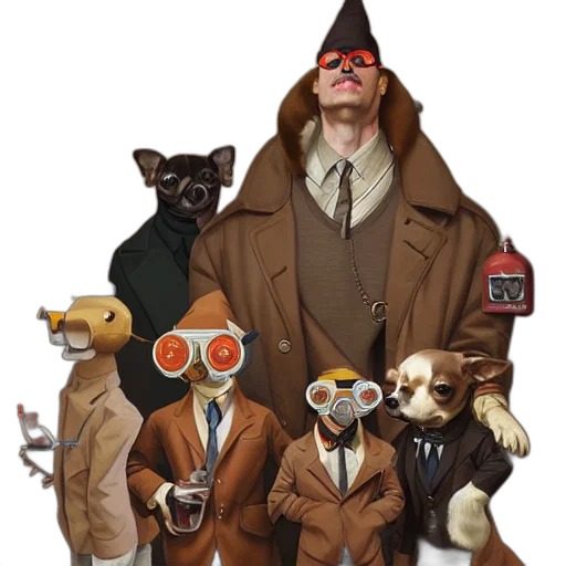 jacket, staff, animal, mask transparent PNG cut-out