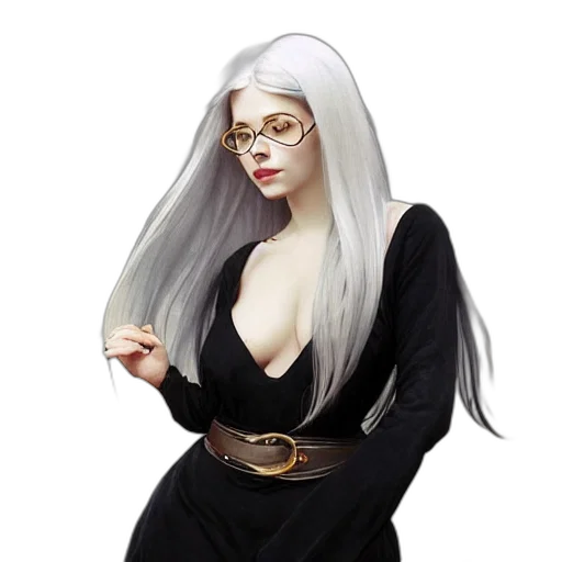 dress, jewelry, staff, fantasy art transparent PNG cut-out