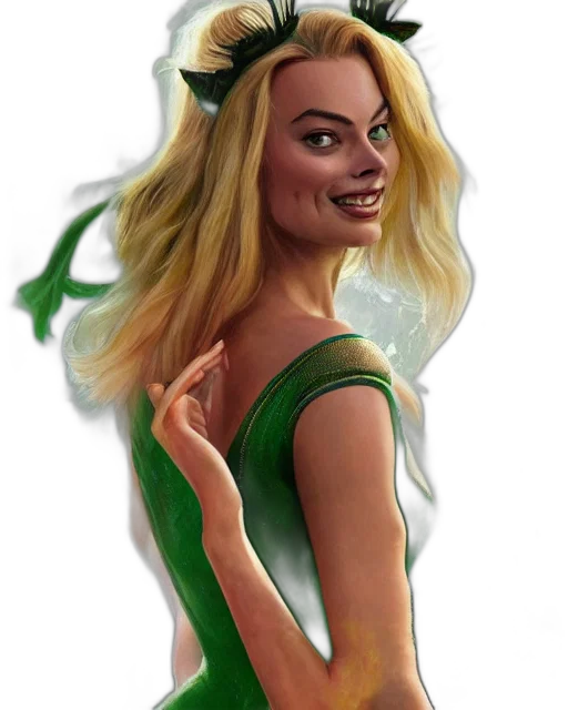 dress, staff, face, fantasy art transparent PNG cut-out