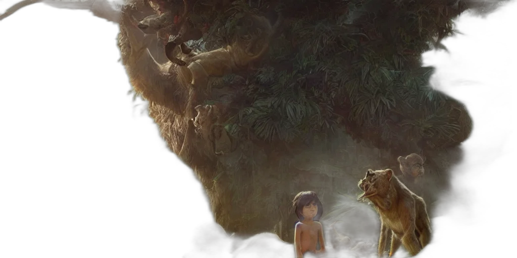 dragon, concept art, fantasy art, photorealistic, 3d render, forest, fog, underwater transparent PNG cut-out