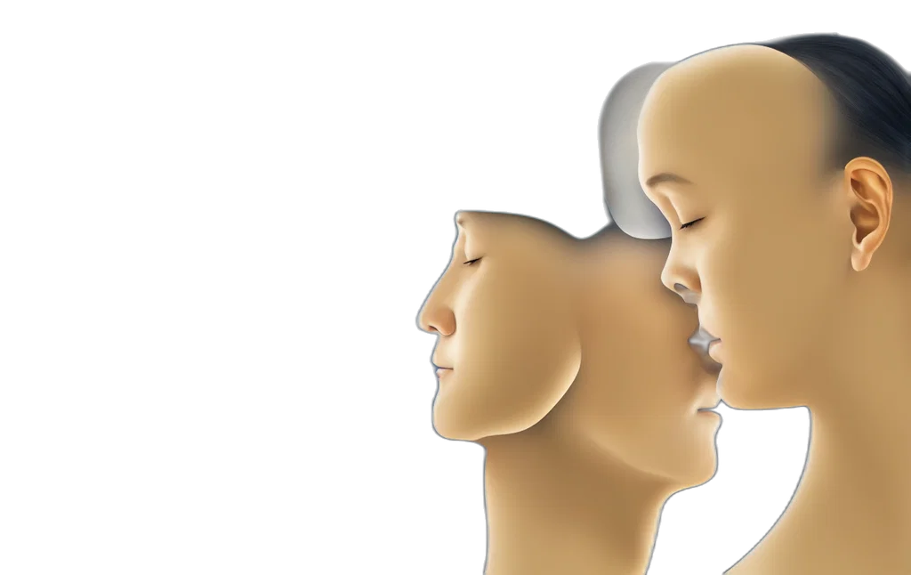 face, mask, 3d render, photorealistic transparent PNG cut-out