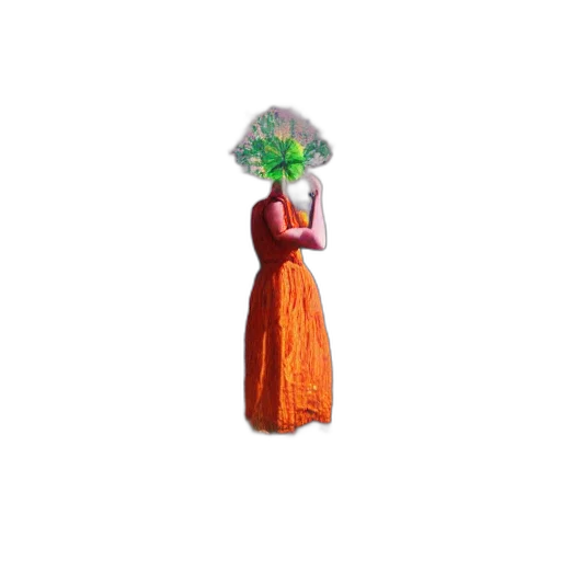dress, flower, tree, umbrella transparent PNG cut-out