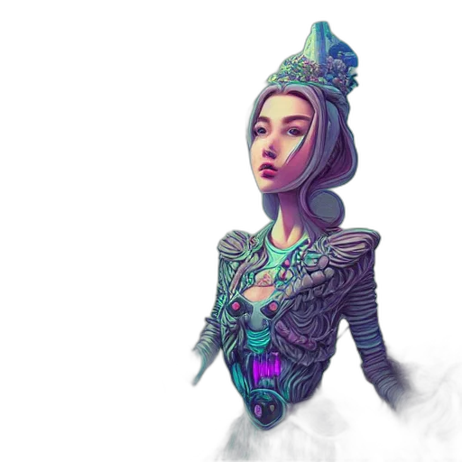 crown, dress, face, jewelry, fantasy art, concept art, pixel art, 3d render transparent PNG cut-out
