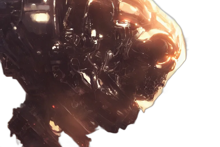 face, robot, crown, mask, concept art, 3d render, photorealistic, cyberpunk transparent PNG cut-out