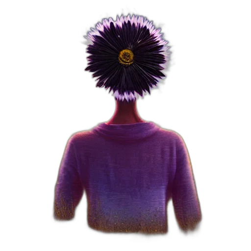 hat, flower, hair, crown, 3d render, concept art, vaporwave, photorealistic transparent PNG cut-out