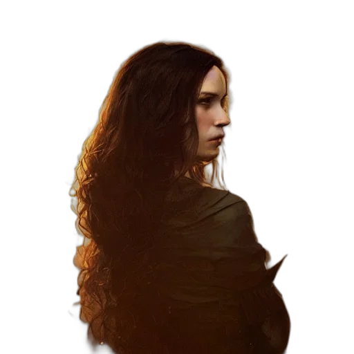 hair, dress, face, jacket transparent PNG cut-out
