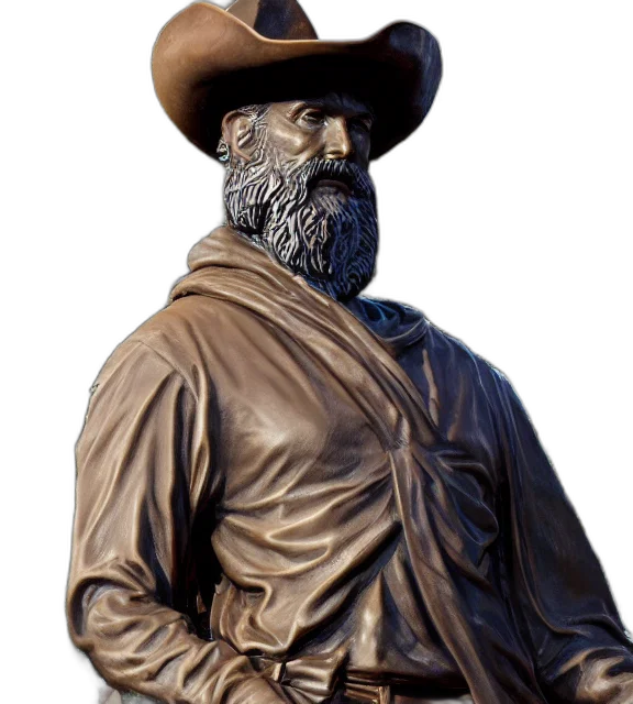 hat, face, 3d render, photorealistic, photo, medium, shot, bronze transparent PNG cut-out