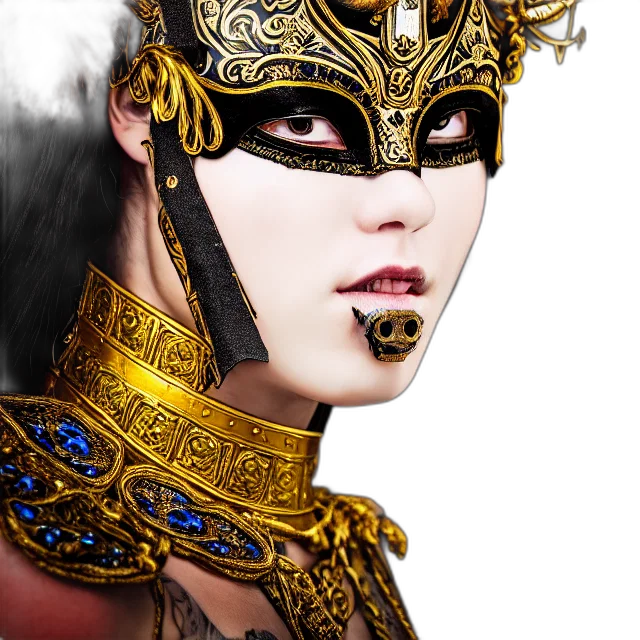 mask, crown, jewelry, face, fantasy art, photorealistic, 3d render, concept art transparent PNG cut-out