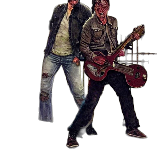 jacket, concept art, comic book art, pixel art, watercolor, city street, norman, reedus transparent PNG cut-out