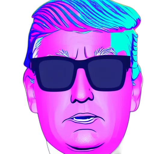 face, mask, vaporwave, cartoon transparent PNG cut-out
