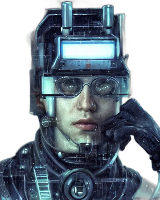 robot, face, mask, staff, cyberpunk, concept art, comic book art, photorealistic transparent PNG cut-out
