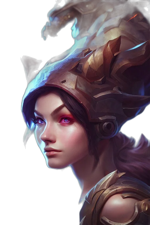 face, crown, dragon, staff, fantasy art, concept art, photorealistic, anime transparent PNG cut-out