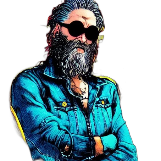 jacket, comic book art, pixel art, cyberpunk transparent PNG cut-out